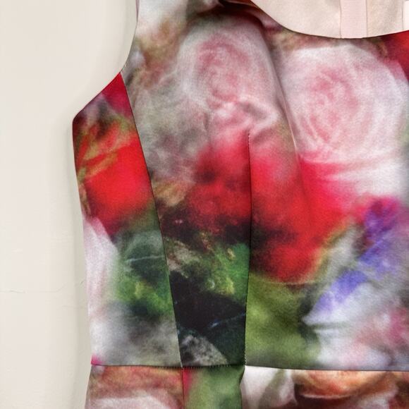 Adam Lippes Duchess Satin Fluted Dress Floral Print Structured Size 12 $2190 - Picture 6 of 16